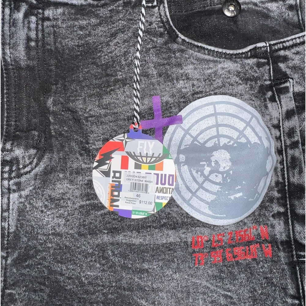 Born Fly,Grey Stone Wash-Size 46 Never Worn